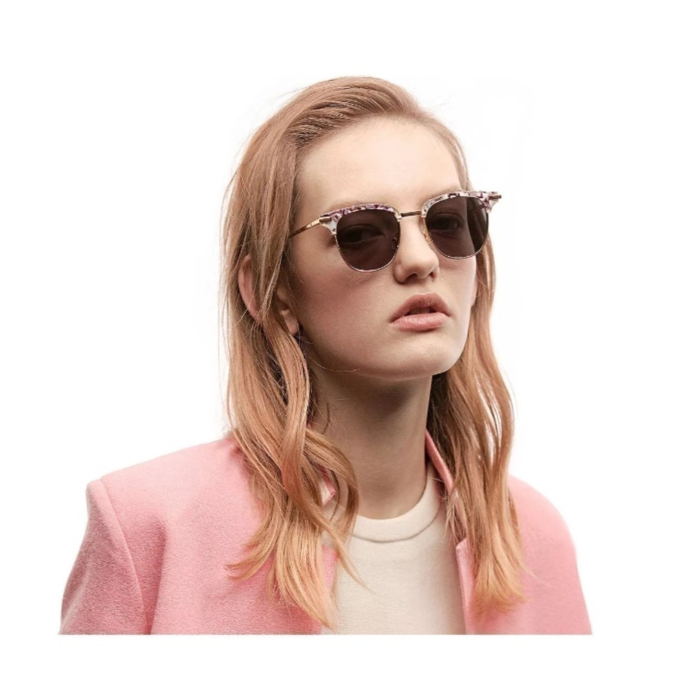Gentle Monster Core 612 PD4 Clubmaster Gold Metal & Acetate Sunglasses
